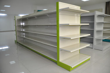 چین قفسه های فروشگاه مواد غذایی متالی ، قفسه فروشگاهی نمایشگر طراحی جذاب ضد زنگ تامین کننده